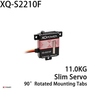 XQ-POWER XQ-S2210F slim wing digital servo with 11 kg·cm torque and 90-degree rotated mounting tabs
