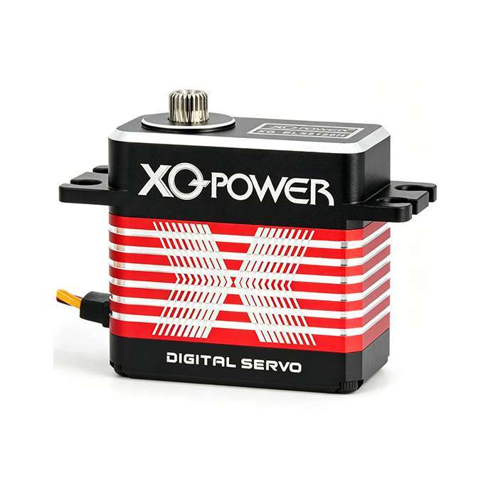 XQPOWER 12V 20kg brushless servo perspective view showing compact housing and high-torque design