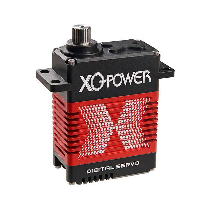 XQPOWER 250kg industrial servo perspective view highlighting housing, cooling fins, and output shaft for robotics and industrial automation