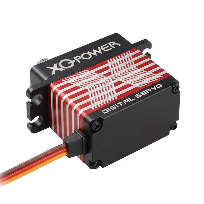XQPOWER 25kg brushless servo perspective view showing metal housing and output shaft design