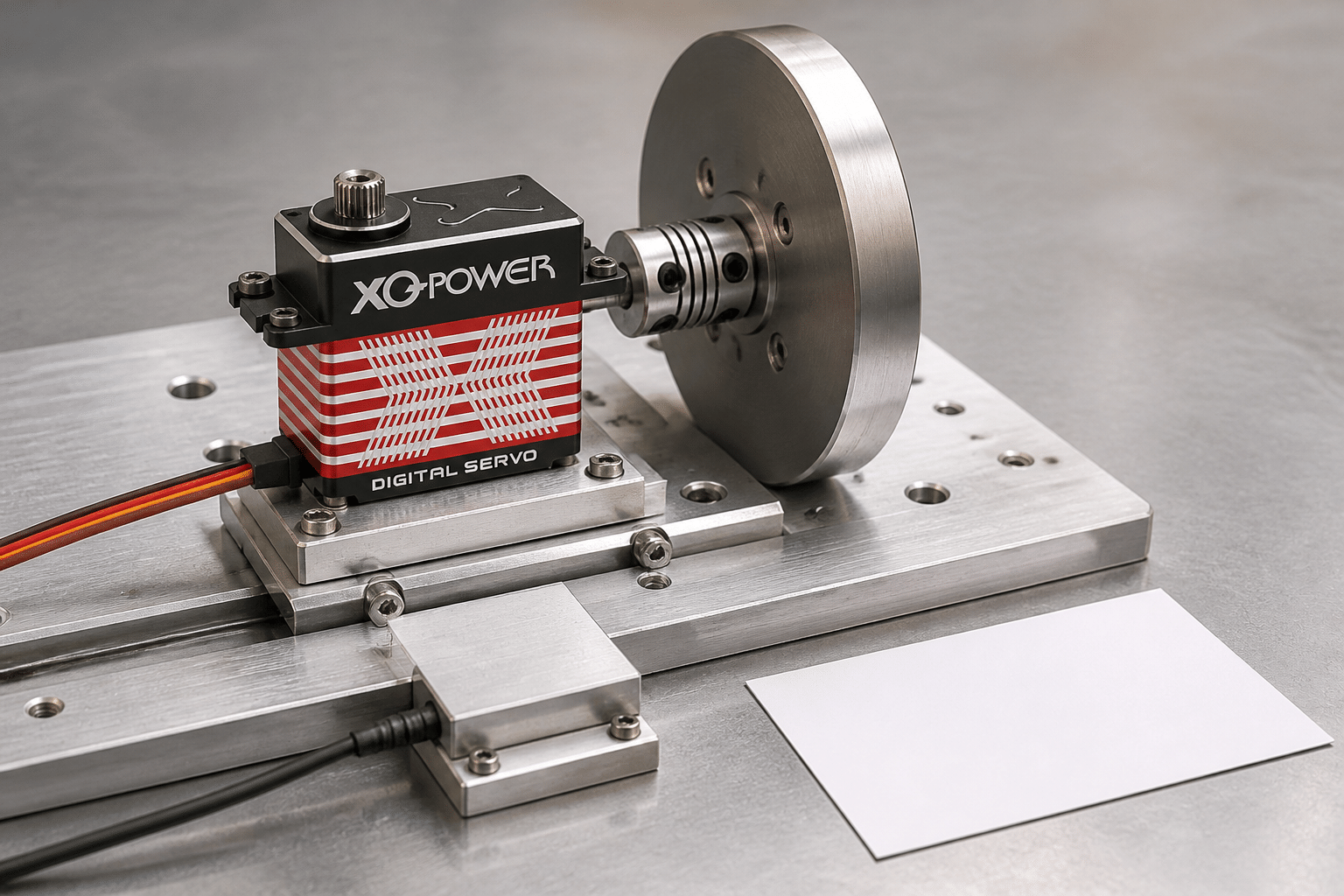 BLS8125D servo on a guarded repeated start-stop motion fixture